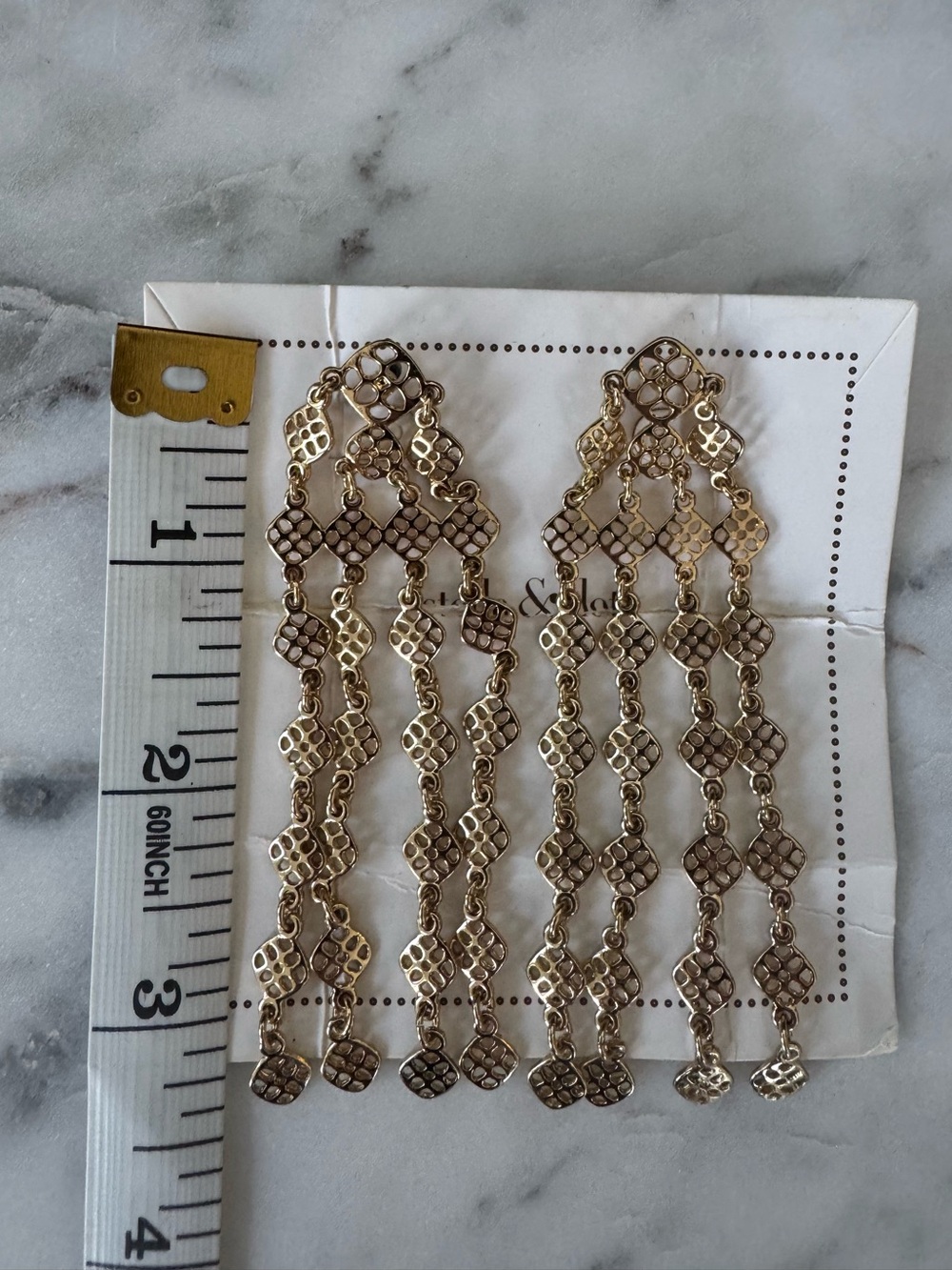 Stella & Dot Devon Gold-Tone Multi-Strand Dangle Earrings